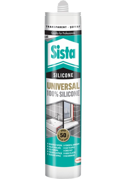 Universal %100 Silikon Şeffaf 280 ml 4' Lü Paket
