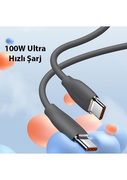 100W 1.2 Metre Pd Type C To Type C Şarj ve Data Kablosu, Akıllı Çipli Akım Korumalı Kablo