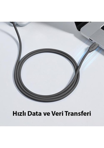 100W 1.2 Metre Pd Type C To Type C Şarj ve Data Kablosu, Akıllı Çipli Akım Korumalı Kablo