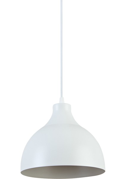 Vega Modern Tasarım Cafe Mutfak Salon Beyaz Renk Tekli Avize (20CM Çap)