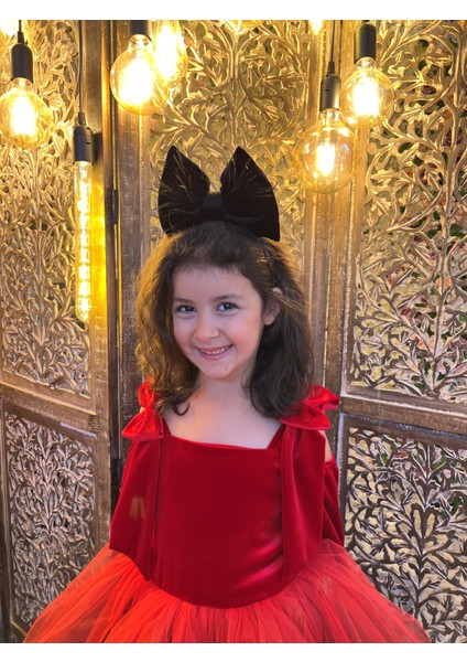 Kırmızı Kadife, Noel, Yılbaşı, Özel Gün, Kız Çocuk Abiye, Doğum Günü, Kutlama Elbisesi Christmas Dress