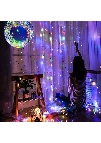 Rgb Renkli Salkım LED Işık Renkli LED Işık USB +Kumandalı Renkli Ince Peri Ledli 3x2.5 Metre Yılbaşı Işıkları Dekor fiyatları
