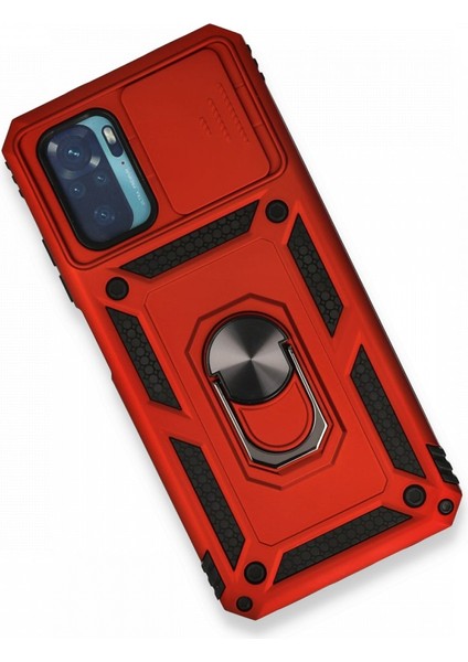 Xiaomi Poco M5S Kılıf Military Ring Armor Slide Case Pars Model