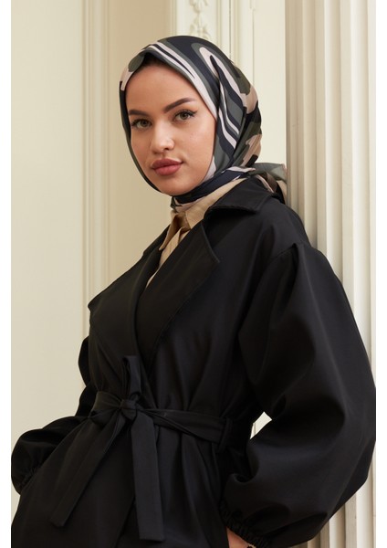 Twist Siyah Vizon Pamuk Viskon Eşarp