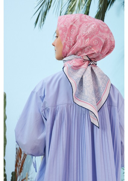 Henna Pudra Pembe Pamuk Viskon Eşarp modelleri