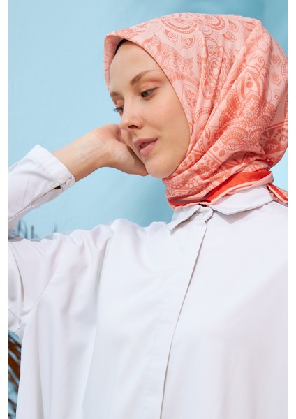 Henna Turuncu Pamuk Viskon Eşarp modelleri