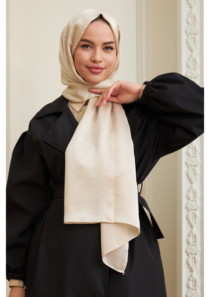 Janjan Çift Taraflı Şal Ekru