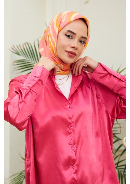 Twist Soft Pudra Pamuk Viskon Eşarp