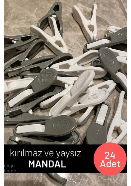 24 Adet Kırılmaz Mandal Yaysız Mandal Slikon Mandal Iz Bırakmaz Mandal