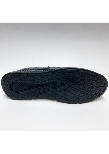 Hakiki Deri Kauçuk Tabanlı Ortopedik Siyah Bağcıksız Erkek Ayakkabı C-8412147 fırsatları