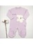 Ce eee Ayılı Patikli Lila %100 Cotton Bebek Tulumu 1