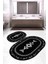 Dijital Baskılı Kaymaz Taban Yıkanabilir Oval 2'li Klozet Takımı Banyo Paspası NOKZ-SD-1045 1