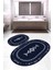 Dijital Baskılı Kaymaz Taban Yıkanabilir Oval 2'li Klozet Takımı Banyo Paspası NOKZ-SD-1047 1