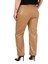 Büyük Beden Beli Yanlardan Lastikli Cepli Bej Rengi Deri Pantolon 3