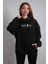Unisex Oversize Hoodie Moon Siyah 1