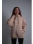 Unisex Oversize Hoodie Iskelet Baslıkı Taş Rengi 1