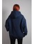 Unisex Oversize Hoodie Mikrofon Lacivert 3