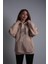 Unisex Oversize Hoodie Mikrofon Taş Rengi 2