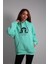 Unisex Oversize Hoodie Omega Gözlük Cosmos Turkuaz 1