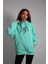 Unisex Oversize Hoodie Mikrofon Turkuaz 1