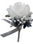 Düğün Boutonniere Buttonhes Damat En Iyi Broş Çiçekleri Beyaz ve Gri (Yurt Dışından) 1