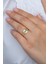 925 Ayar Ayarlanabilir Gold Opal Taşlı Göz Gümüş Yüzük 3
