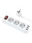 1.8 Metre 4000W Akım Korumalı 3 Priz, 3 USB Girişli Priz, 3lü Uzatma Kablosu Priz,ultra Hızlı 1