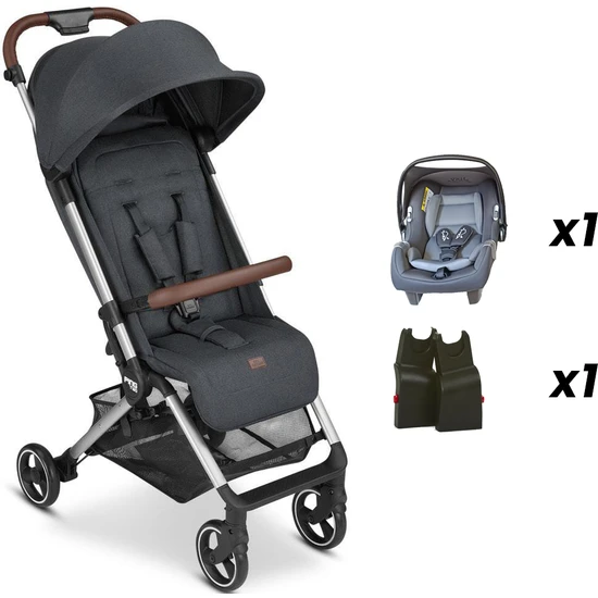 ABC Design Ping Storm - Kabin Boy Bebek Arabası Travel Set (Jixy Antrasit Ana Kucağı ile)