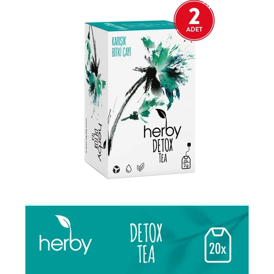 Herby Detox Tea Diyete Destek Detoks Bitki Çayı 2'li Paket