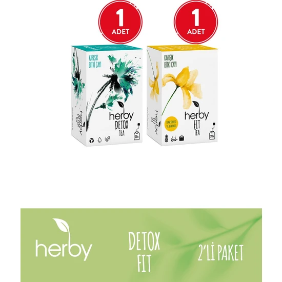 Herby Bitki Çayı 2'li Diyete Destek Fit Paketi (Detox Tea, Fit Tea)