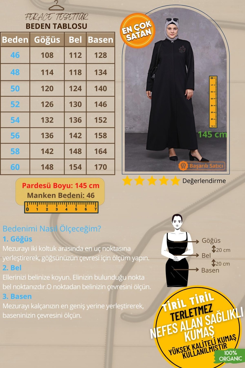 FERACE Kadın Buyuk Beden Kislik Tesettur Pardesu Tam Boy görsel 2