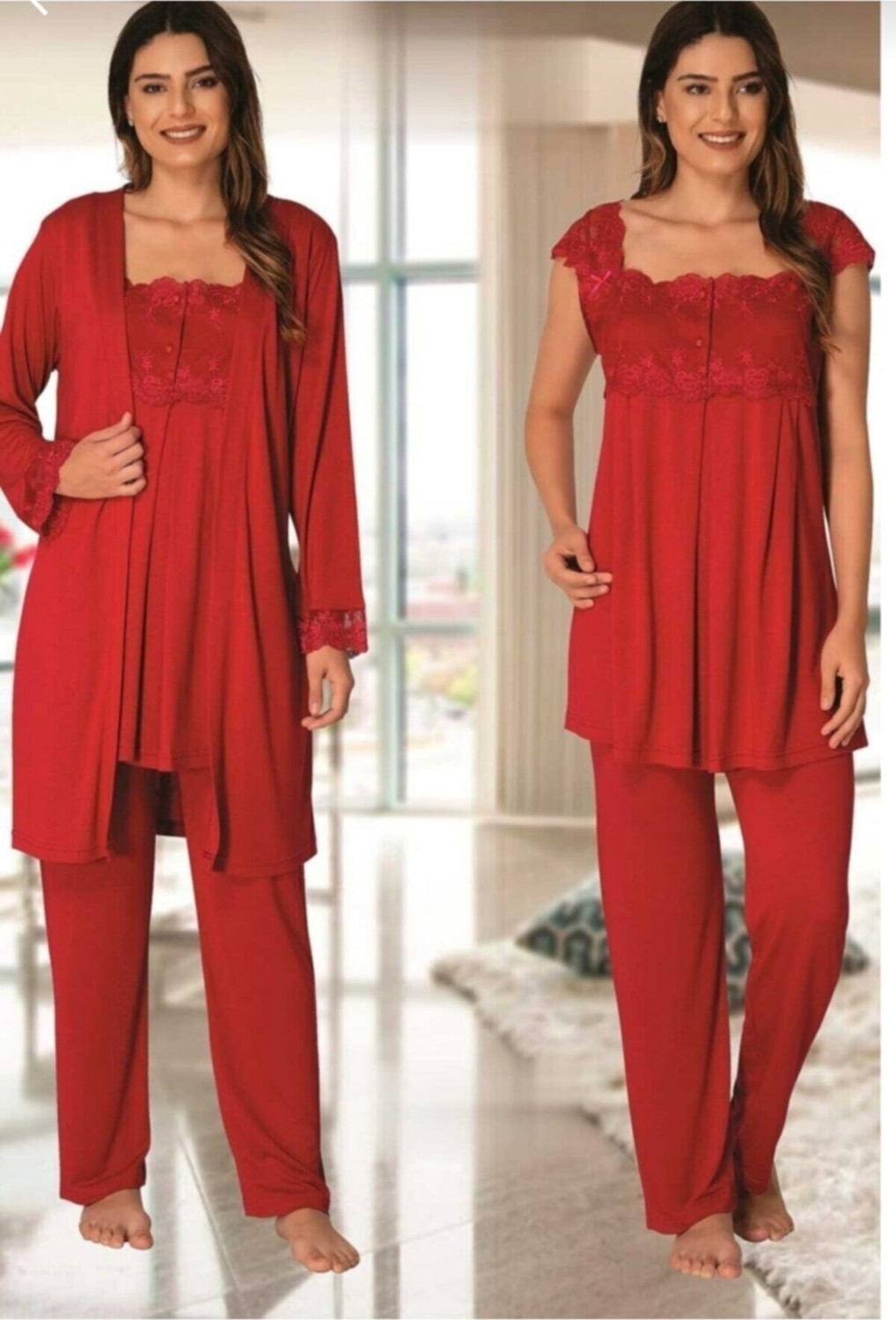 Effort Puerpera Effort Kadın Mavi Hamile Lohusa Sabahlıklı Pijama Takımı 2301
