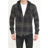 3Moda Erkek Fermuarlı Kapüşonlu Oduncu Gömlek