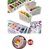 Esnaf Dede Buzdolabı Içi Düzenleyici Sebze Meyve Sepeti Mutfak Banyo Tezgah Altı Üstü Dolap Içi Organizer 6ADET