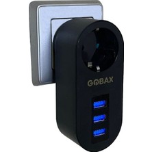 Gobax Termal Akım Korumalı Akıllı Priz 3xusb Li, Çocuk Korumalı, Led Işıklı, Yüksek Isıya Dayanıklı