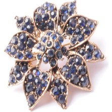 PIERPARIS Broş Çiçekli Otantık Desenli Bronz Kristal Taşli