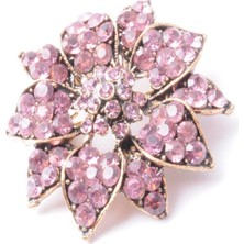 PIERPARIS Broş Çiçekli Otantık Desenli Bronz Kristal Taşli