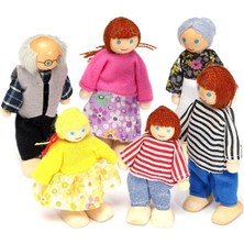 HYD Oyuncak Ahşap Kukla Sevimli Aile ( 6'lı )