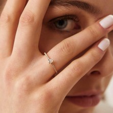 By Golden House Asimetrik Damla Pırlanta Yüzük