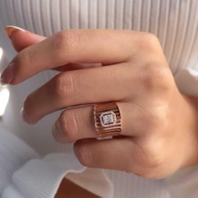 By Golden House Dikdörtgen Kafes Pırlanta Yüzük