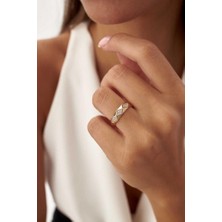 By Golden House Taşlı Prizma Yüzük