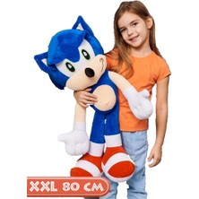 Elifeshop Xxl Orijinal Kumaş Sonic Boom Hedgehog Kirpi Sonic Peluş Oyuncak Uyku & Oyun Arkadaşı Dev Boy 80 Cm.