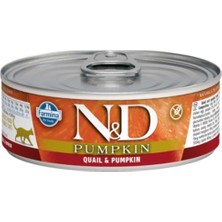 N&D Balkabaklı ve Bıldırcınlı Tahılsız Yetişkin Kedi Konservesi 80GR
