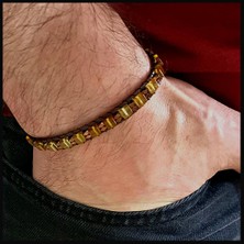 Seven Art Jewelry Kehribar Bileklik, Hematit Bileklik, Slim İnce Bileklik