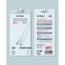 Syrox PD18LK 18W 3.0A Type-C To Lightning Şarj ve Data Kablosu