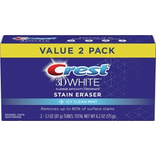 Crest 3D White Sttain Eraser Icy Clean Mint - Buzlu Temizleme Nane Diş Macunu 87 gr 2'li