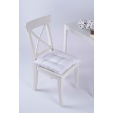 Beta Beyaz Pofidik Sandalye Minderi Bağcıklı 40x40cm