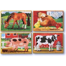 Melissa&Doug Melissa & Doug Ahşap 12X4 Yapboz Seti - Çiftlik Hayvanları