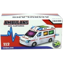 EC Shop Uğur Oyuncak Hediyelik Oyuncak Büyük Boy Ambulans Pilli Sesli Işıklı Ambulans 112 Acil Araba