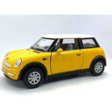 Kinsmart Çek Bırak Metal Oyuncak Araba 5ınch. Mini Cooper ( Sarı )